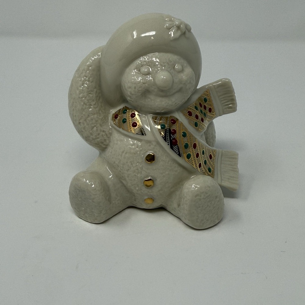 Lenox Porcelain Holly Snowman China Jewels Holiday 3.5" Figurine Made In USA